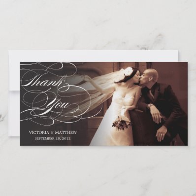 ELEGANT SCRIPT | WEDDING THANK YOU PHOTO CARD