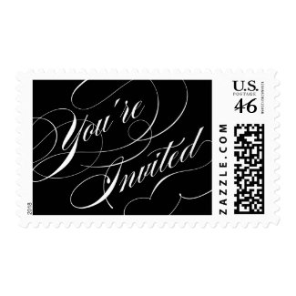 Elegant Script You're Invited Postage stamp