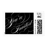 Elegant Script You're Invited Postage stamp