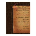 elegant scroll Graduation party Invitation postcards