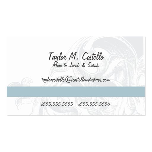 Elegant Scroll Mommy Cards Business Cards (front side)