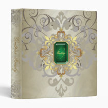 Elegant Scrolled Jewel Monogram Family Album 3 Ring Binder