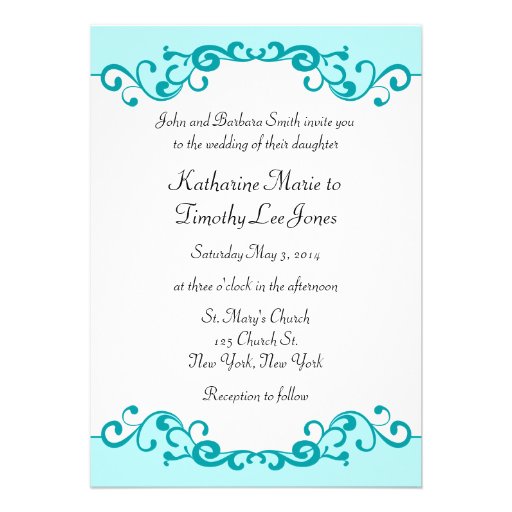 Elegant Scrolls Border Wedding Invite