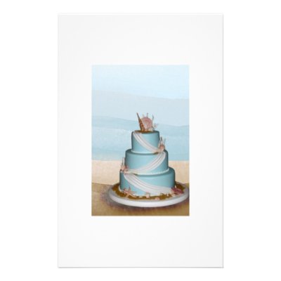 Elegant Sea Shell Wedding cake Flyer by perfectpostage