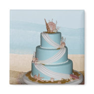 Elegant Sea Shell Wedding cake magnet