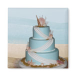 Elegant Sea Shell Wedding cake Fridge Magnets