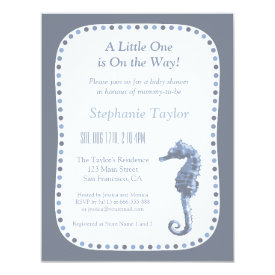 Elegant Seahorse Ocean Baby Shower Invitations