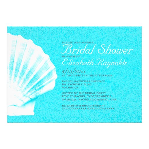 Elegant Seashells Destination Bridal Shower Invite