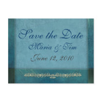 Elegant shades of blue save the date template - postcards by aslentz Elegant shades of blue save the date template - postcards