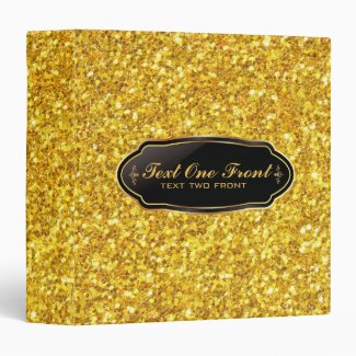 Elegant Shiny Gold Glitter Binder