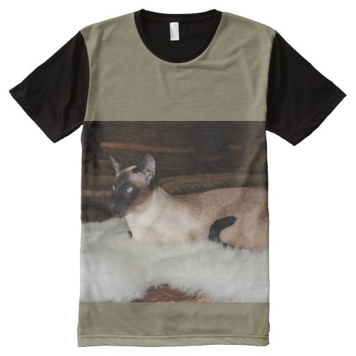 Elegant Siamese Cat AllOver Print Tshirt Zazzle