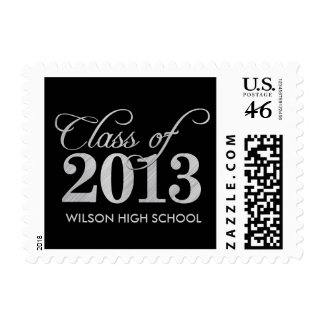 Elegant Silver and Black Class of 2013 Postage