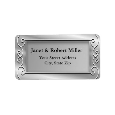 Elegant Silver Background Address Labels