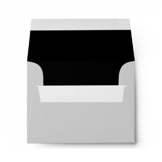 Elegant Silver Black Linen RSVP Envelopes