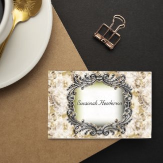 Elegant Silver Decoration Business Cards