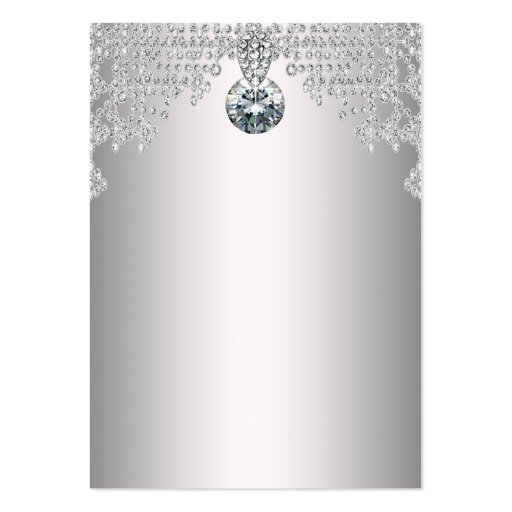 Elegant Silver Diamond Business Card Template (back side)