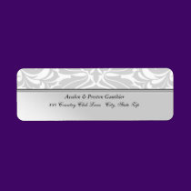 Elegant Silver Faux Metal Damask  Address Label labels