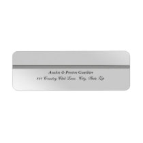 Elegant Silver Faux Metal Wedding Address Label