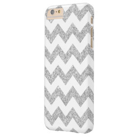Elegant Silver Glitter Zigzag Chevron Pattern Barely There iPhone 6 Plus Case