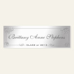 Elegant Silver Graduation Name Card Insert business cards