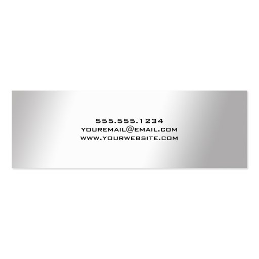 Elegant Silver Graduation Name Card Insert Business Card Template (back side)