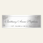 Elegant Silver Graduation Name Card Insert business cards