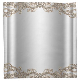 Elegant Silver Gray Brown Swirl Cocktail Napkins