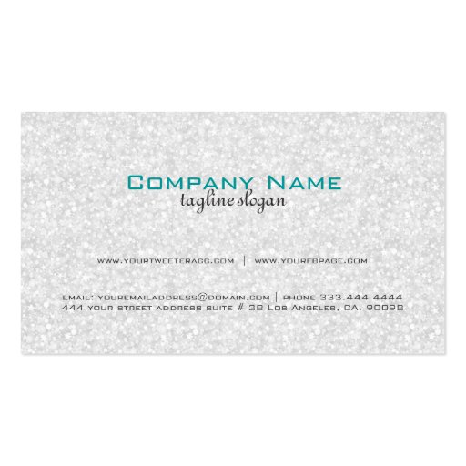Elegant Silver Gray Glitter & Sparkles 2 Business Card (back side)