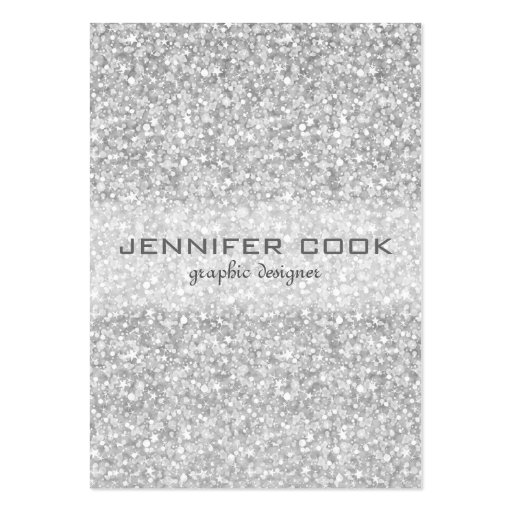 Elegant Silver Gray Glitter & Sparkles Business Card (front side)