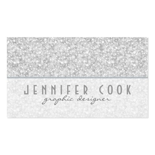 Elegant Silver Gray Glitter Texture Business Cards (front side)