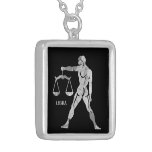 Elegant Silver Libra Scales Zodiac Locket