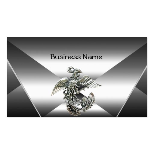 Elegant Silver Metal Look Chrome Jewel Business Business Card (front side)
