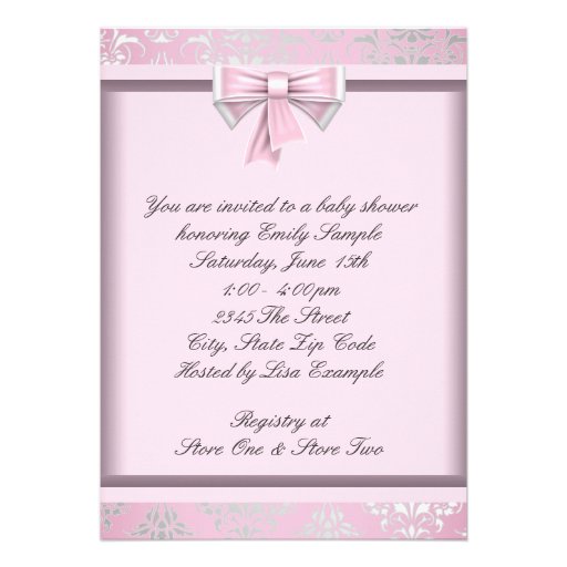 Elegant Silver Pink Black Princess Baby Shower Invitation
