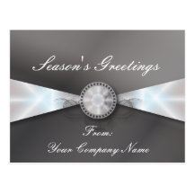 Elegant Silver Swirl Corporate Christmas Greeting Post Cards