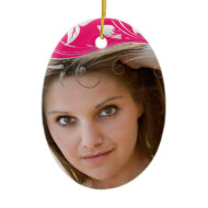 Elegant silver swirl photo graduation ornament ornament