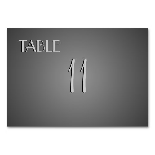 Elegant Silver Table Number Placecards Table Card
