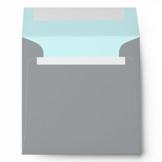 Elegant Silver Teal Blue Linen Envelopes