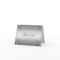Elegant Silver Thank You Cards