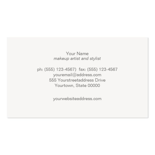 Elegant Silver Thin Off White Striped Salon Spa Business Cards (back side)