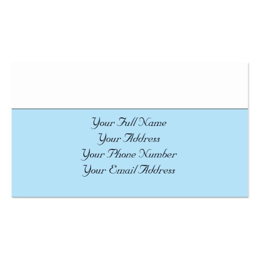 Elegant & simple blue, white &black business card (back side)