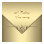 Elegant Simple Pure Gold 50th Wedding Anniversary Personalized Invite