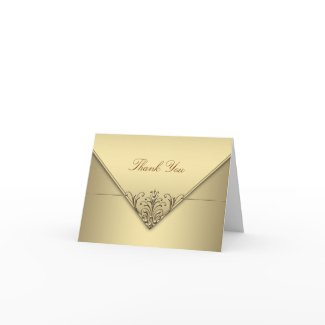 Elegant Simple Pure Gold Thank You Cards card