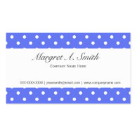 Elegant, simple style, cool blue and white polka business card