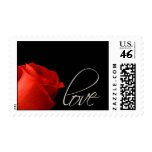 Elegant single red rose love postage