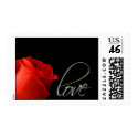 Elegant single red rose love postage postage