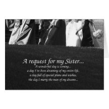 Elegant Sister Maid of Honor Request Card