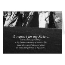 Elegant Sister Matron of Honor Request Card