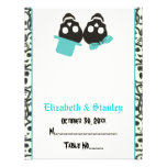 Elegant skulls Halloween turquoise place card Custom Invitations