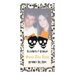 Elegant skulls Halloween wedding Save the Date Custom Photo Card