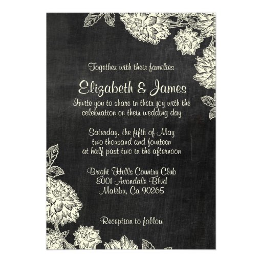 Elegant Slate Wedding Invitations (front side)